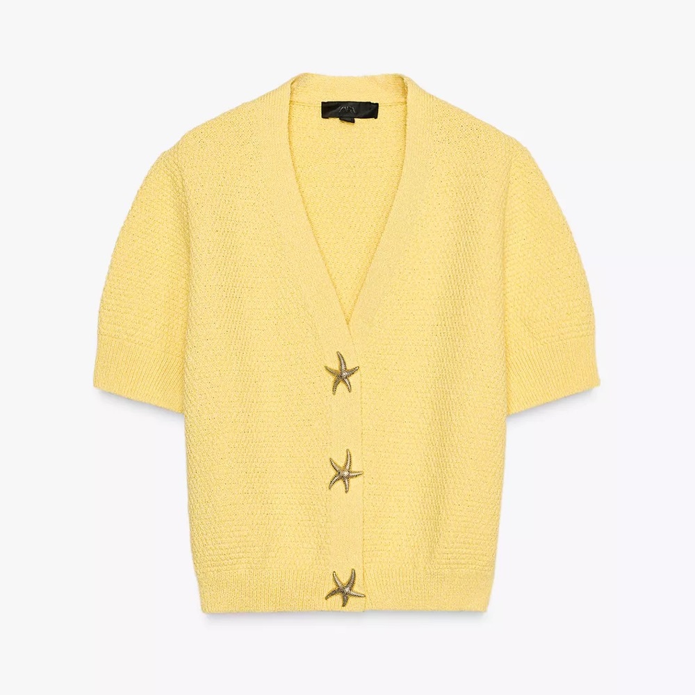 Zara STAR BUTTON KNIT CARDIGAN